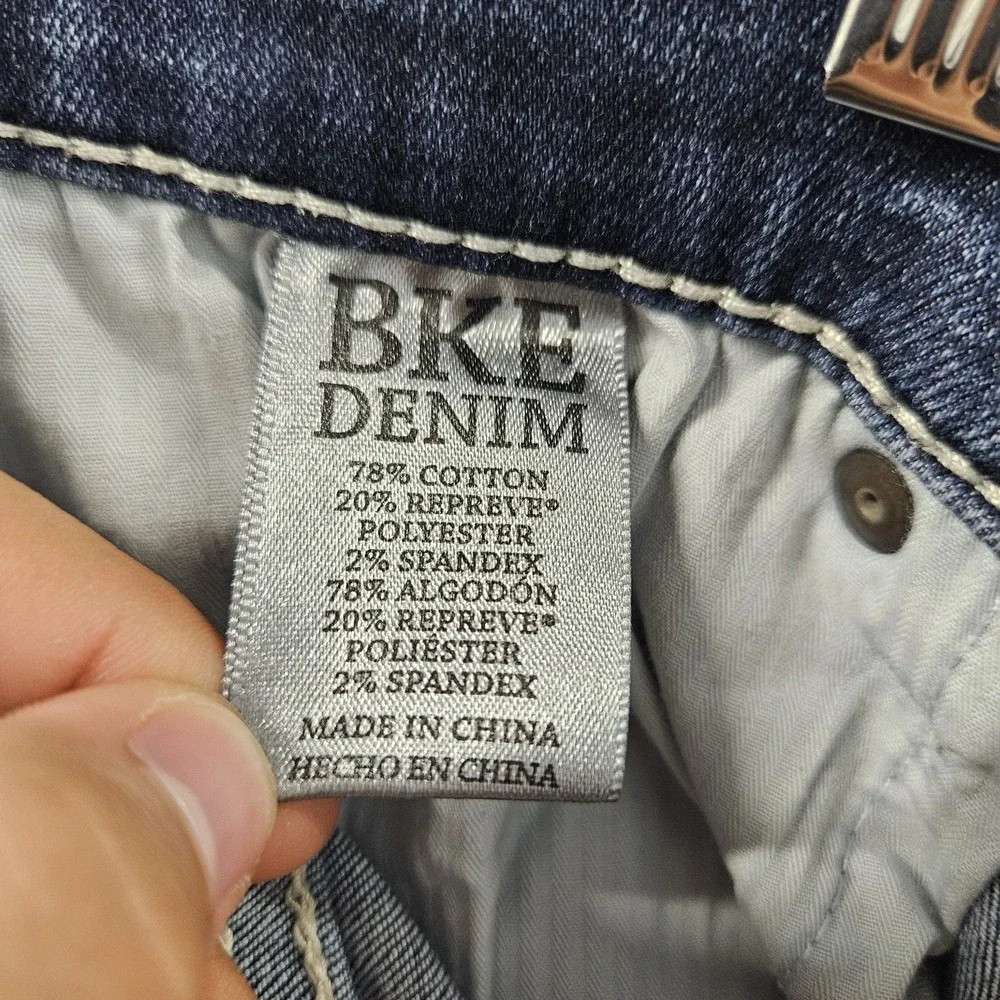 BKE Alec Straight Leg Jeans Mens 28x30 Medium Wash Stretch Denim Buckle